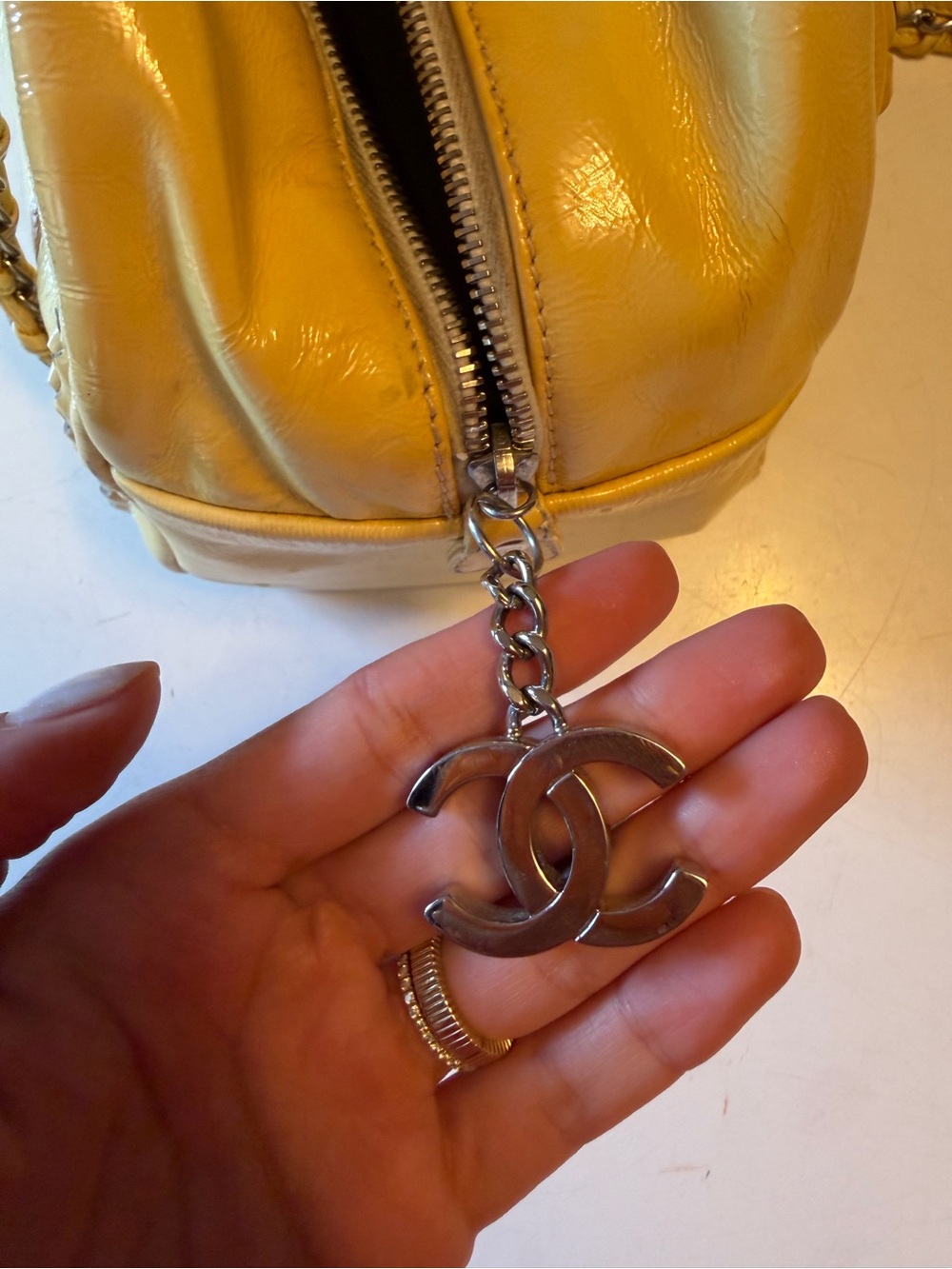 CHANEL Pale Yellow modern bowling chain bag - Picture 12 of 12